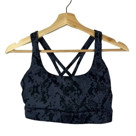 Joylab Blue & Black Snake Print Cross Back Athletic Sports Bra XS - Picture 1 of 3